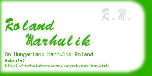 roland marhulik business card